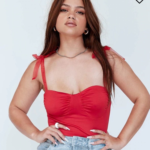 Princess Polly Red Jena Bodysuit - Picture 2 of 3